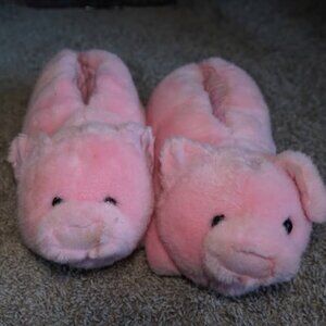 Pink Pig Plush Slippers Size 8/9